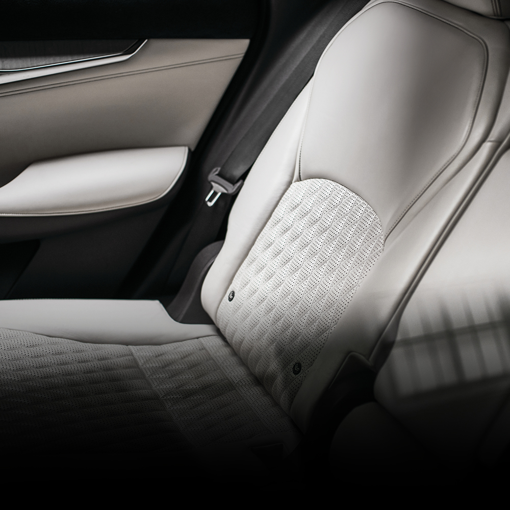 2022 INFINITI QX50 SUV interior rear captain's chairs.